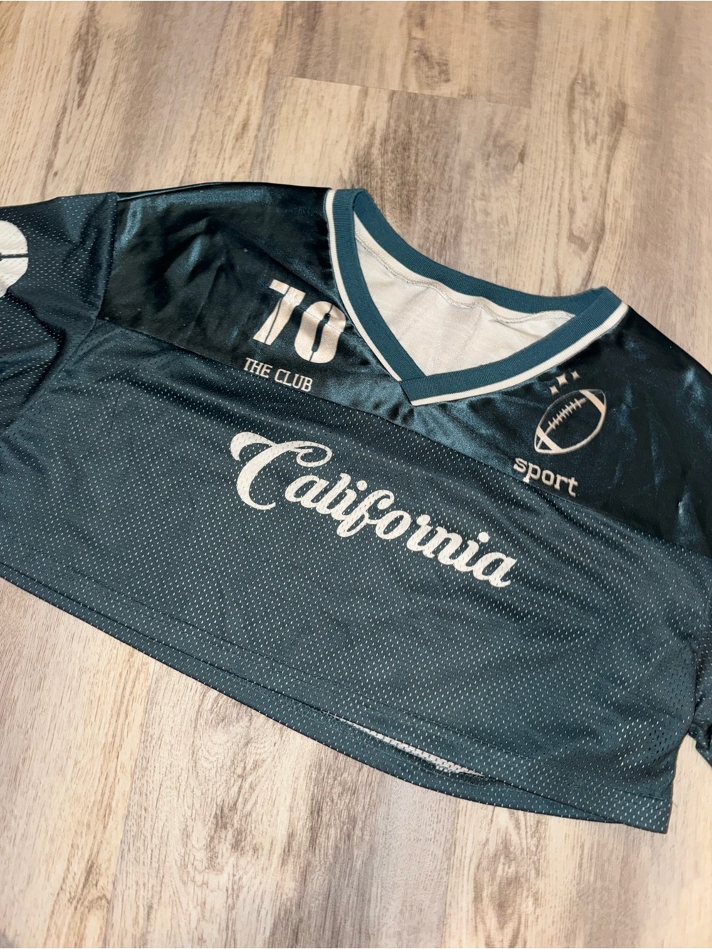 California Sport Cropped Jersey Top - Teal